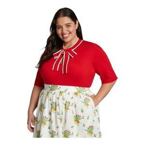 NEW NWT ModCloth 'Bow' Thyself Tie-Neck Knit Top